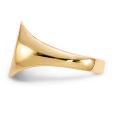 14k 10.0x11.5mm Closed Back Signet Ring
