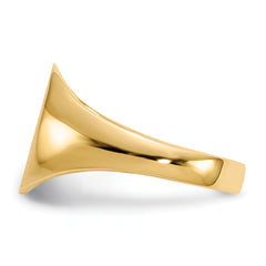 14k 10.0x11.5mm Closed Back Signet Ring