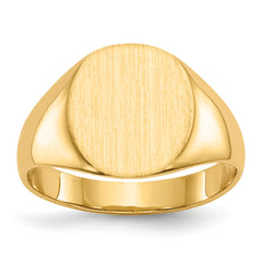 14k 10.0x11.5mm Closed Back Signet Ring