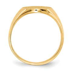 14k 12.0x14.5mm Closed Back Mens Signet Ring