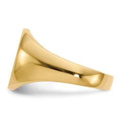 14k 12.0x14.5mm Closed Back Mens Signet Ring