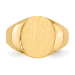 14k 12.0x14.5mm Closed Back Mens Signet Ring