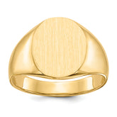 14k 12.0x14.5mm Closed Back Mens Signet Ring