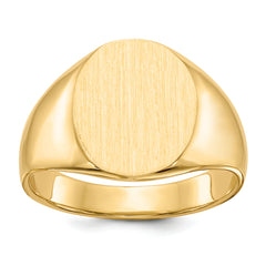 14k 12.0x14.5mm Closed Back Mens Signet Ring
