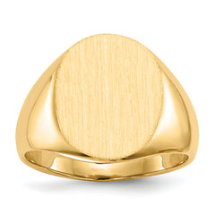 14k 13.0x16.0mm Closed Back Signet Ring