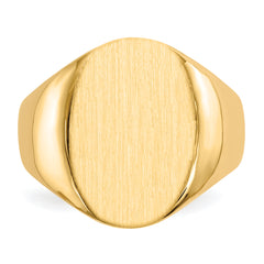 14k 14.0x18.0mm Closed Back Mens Signet Ring
