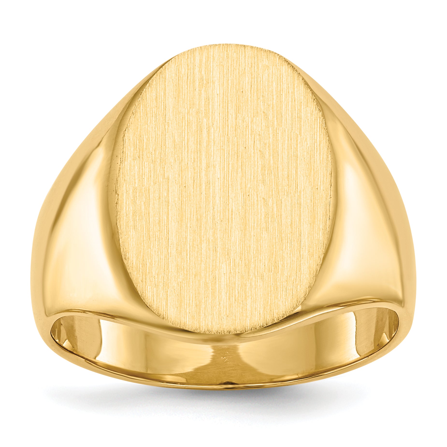 14k 14.0x18.0mm Closed Back Mens Signet Ring