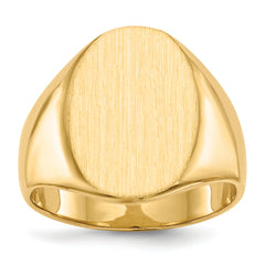 14k 14.0x18.0mm Closed Back Mens Signet Ring