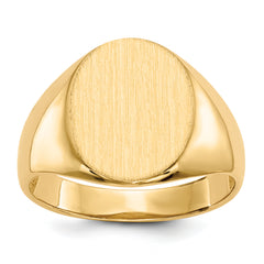 14k 12.5x16.0mm Open Back Mens Signet Ring