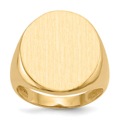 14k 18.0x22.0mm Open Back Mens Signet Ring