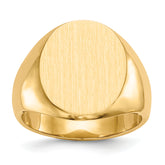 14k 14.5x17.5mm Closed Back Mens Signet Ring