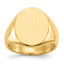 14k 14.0x17.5mm Closed Back Mens Signet Ring