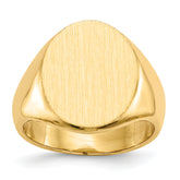 14k 14.0x17.5mm Closed Back Mens Signet Ring
