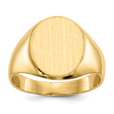 14k 10.5x12.0mm Closed Back Signet Ring