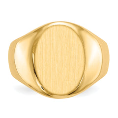 14k 11.5x16.0mm Closed Back Mens Signet Ring