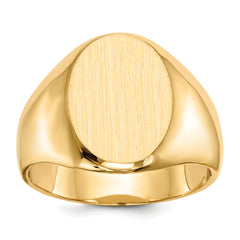 14k 11.5x16.0mm Closed Back Mens Signet Ring