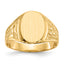 Men's Smaller Oval Closed Back Signet Ring in 14K Yellow Gold, Size 10 - Sophia Jewelers