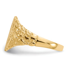 14k 9.0x11.0mm Closed Back Diamond Signet Ring Mounting (No Stone Included)