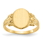 14k 8.0x10.0mm Closed Back Signet Ring