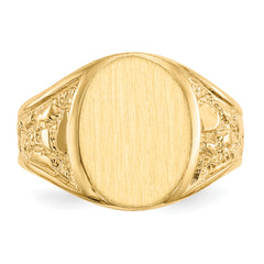 14k 11.5x15.0mm Open Back Mens Signet Ring