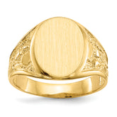 14k 11.5x15.0mm Open Back Mens Signet Ring