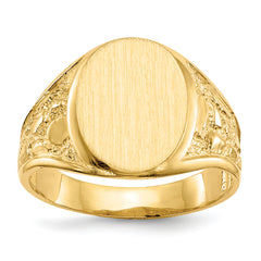 14k 11.5x15.0mm Open Back Mens Signet Ring