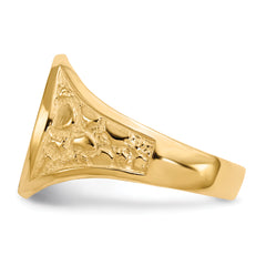 14k 11.0x15.0mm Open Back Diamond Mens Signet Ring Mounting (No Stone Included)