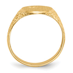 14k 12.0x16.0mm Open Back Diamond Mens Signet Ring Mounting (No Stone Included)