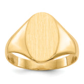 14k 8.5x12.0mm Closed Back Signet Ring
