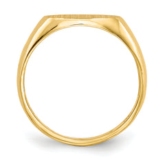 14k 11.0x6.5mm Diamond Open Back Signet Ring Mounting (No Stone Included)