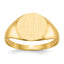 Closed Back Signet Ring in 14K Yellow Gold, Brushed & Satin, Size 5.25 - Sophia Jewelers