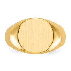 14k 13.5x12.5mm Closed Back Mens Signet Ring