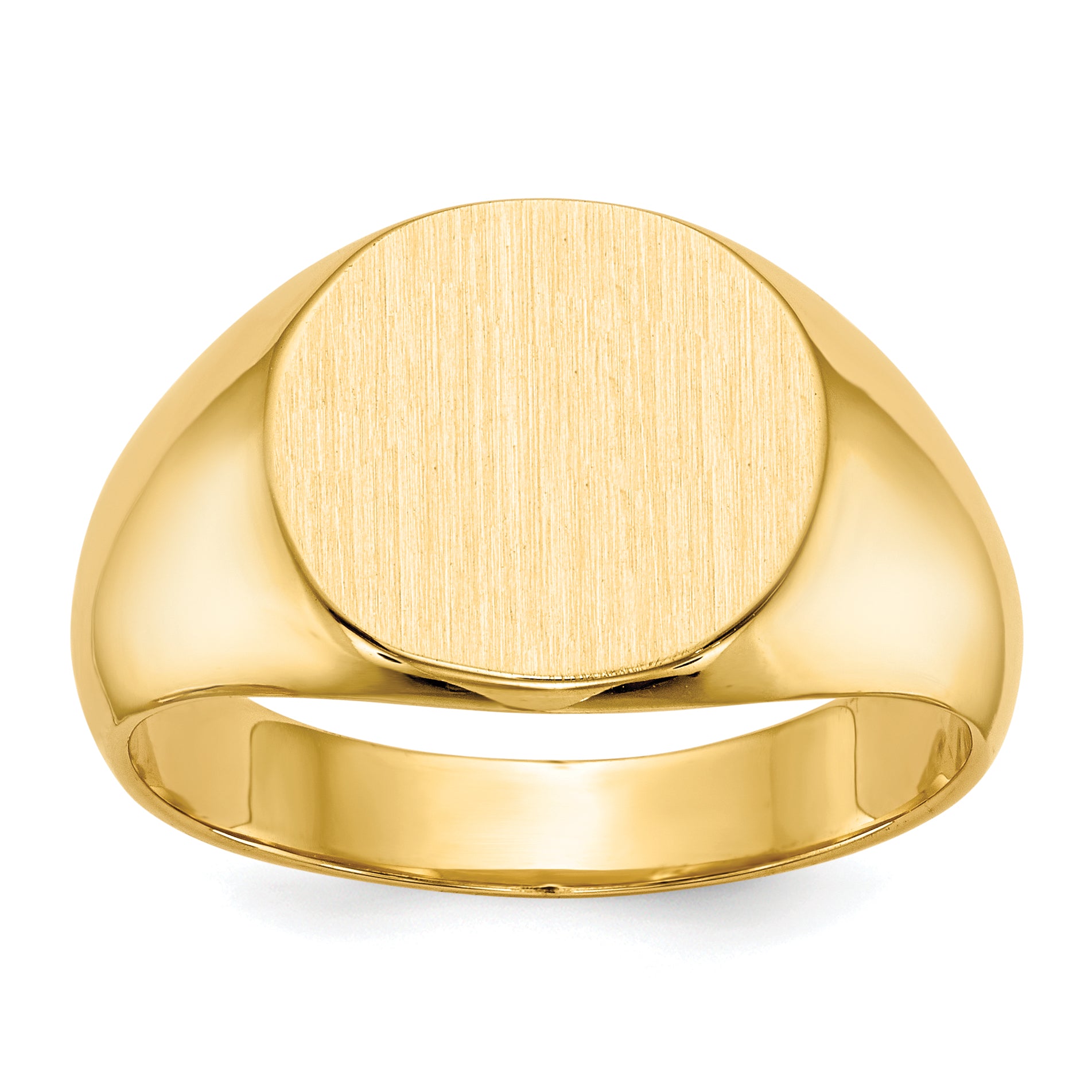 14k 13.5x12.5mm Closed Back Mens Signet Ring