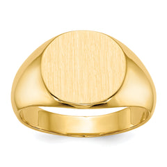 14k 13.5x12.5mm Closed Back Mens Signet Ring