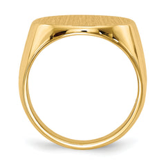 14k 18.0x17.5mm Closed Back Mens Signet Ring