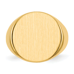 14k 18.0x17.5mm Closed Back Mens Signet Ring