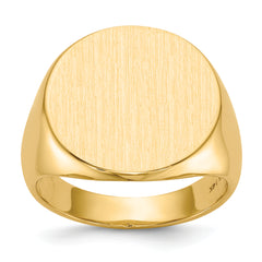 14k 18.0x17.5mm Closed Back Mens Signet Ring