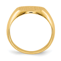 14k 13.5x12.5mm Open Back Mens Signet Ring