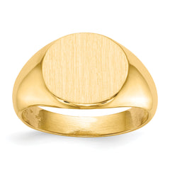 14k 13.5x12.5mm Open Back Mens Signet Ring