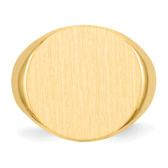 14k 18.0x17.5mm Open Back Mens Signet Ring