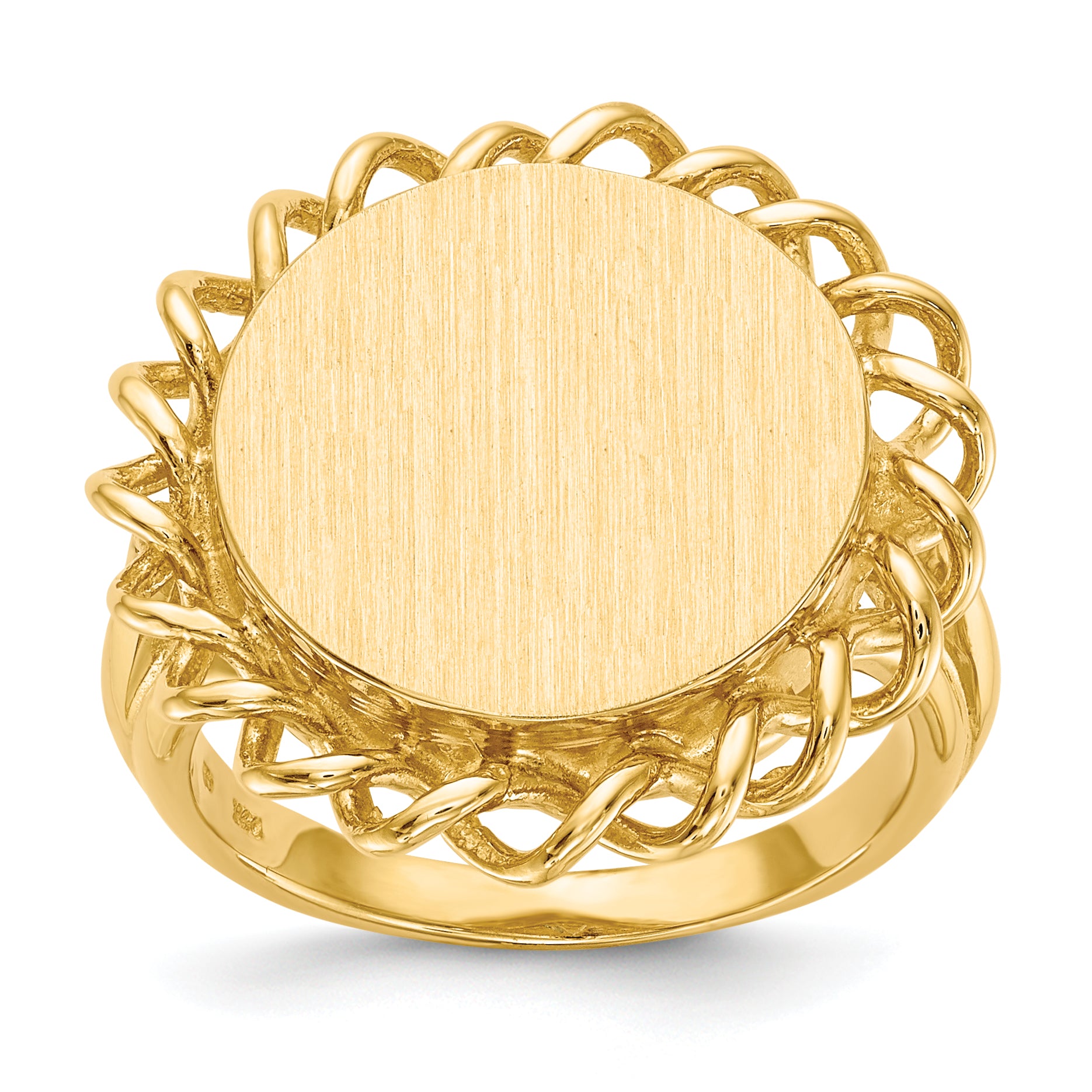 14k 15.0x14.5mm Open Back Signet Ring