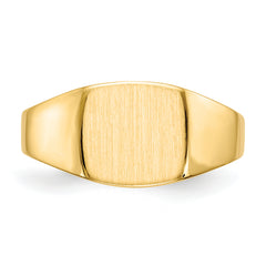 14k 9.0x8.5mm Closed Back Signet Ring