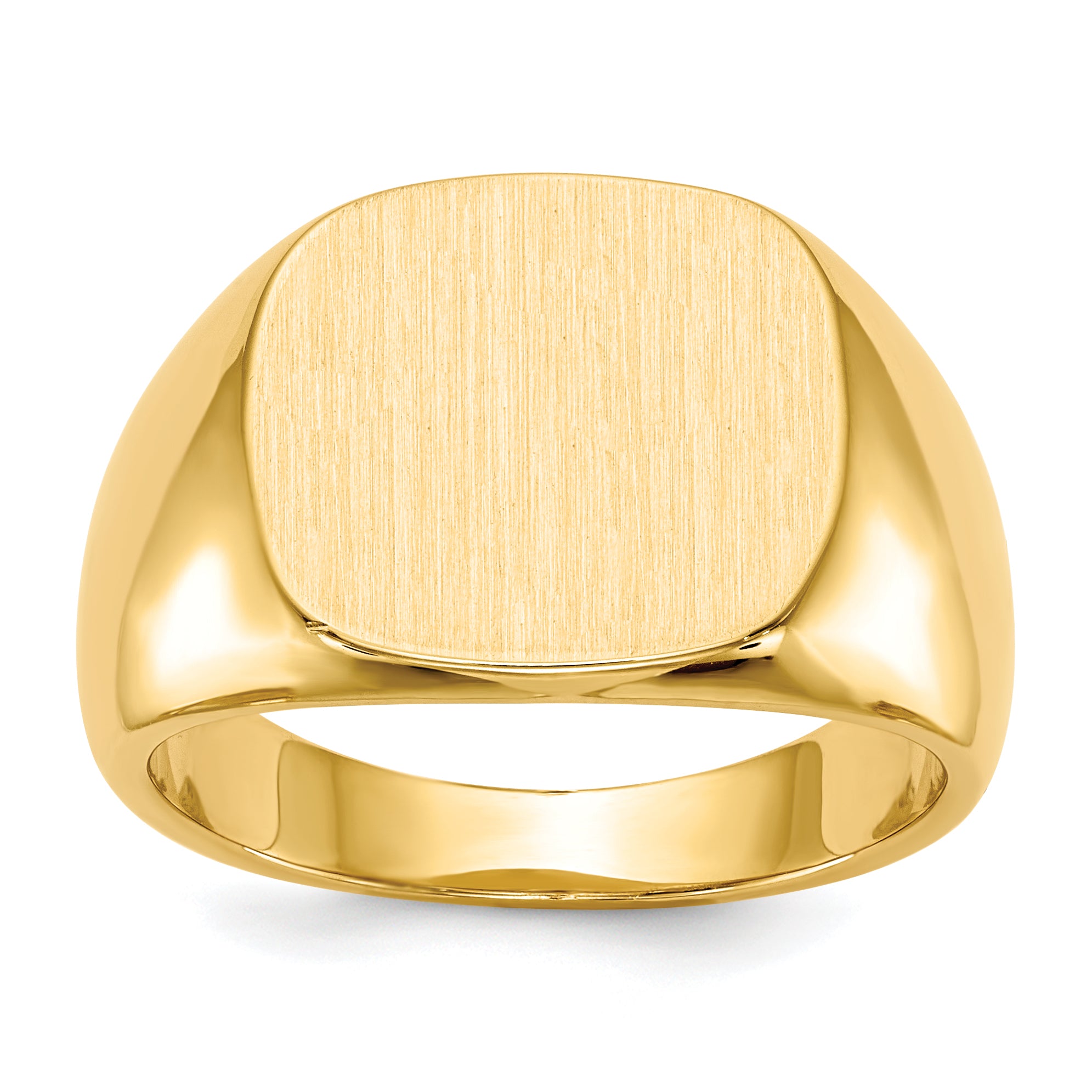 10ky 13.0x15.0mm Closed Back Men's Signet Ring