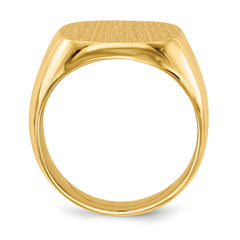 14k 17.0x16.0mm Closed Back Mens Signet Ring