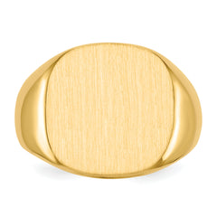 14k 17.0x16.0mm Closed Back Mens Signet Ring