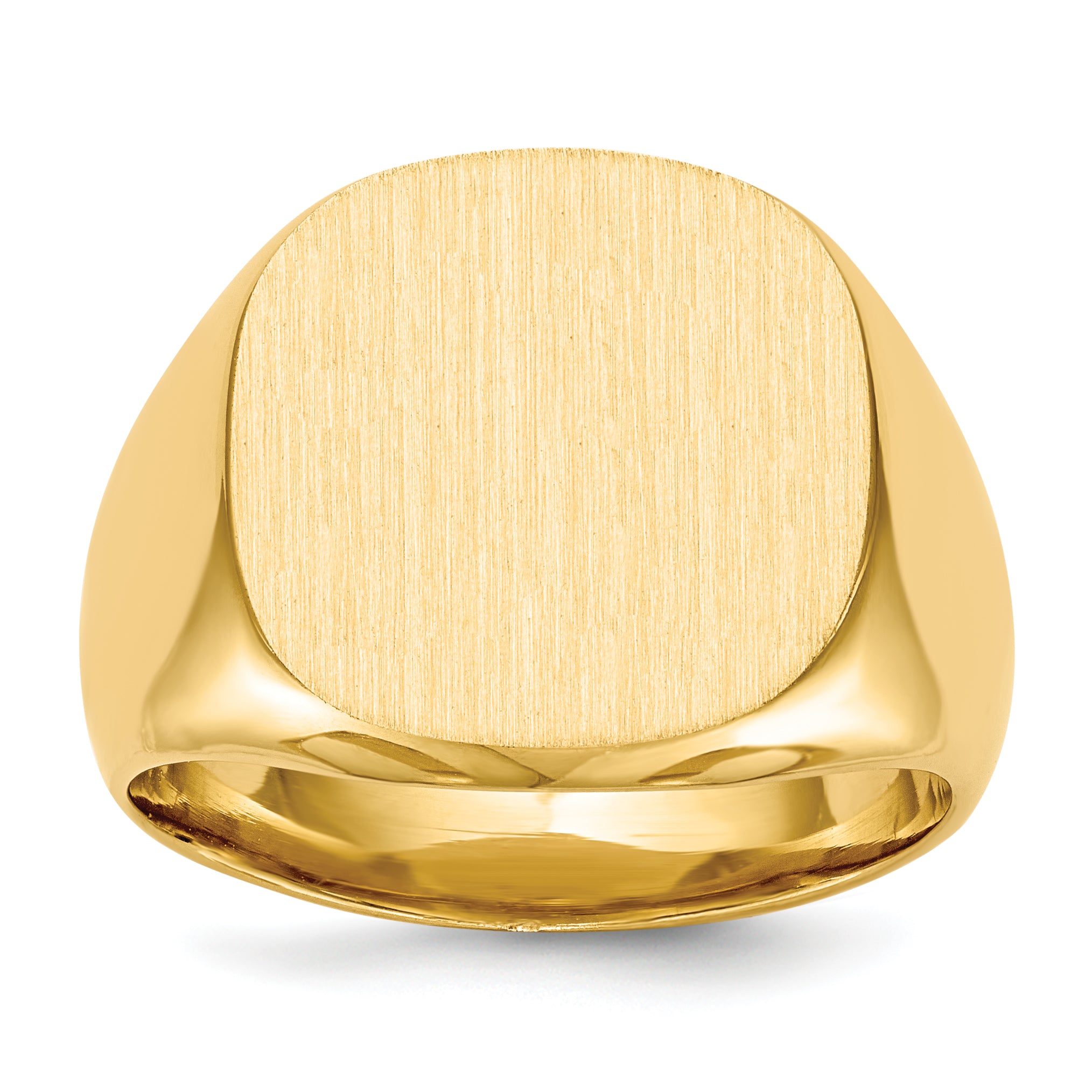 14k 17.0x16.0mm Closed Back Mens Signet Ring