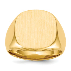14k 17.0x16.0mm Closed Back Mens Signet Ring