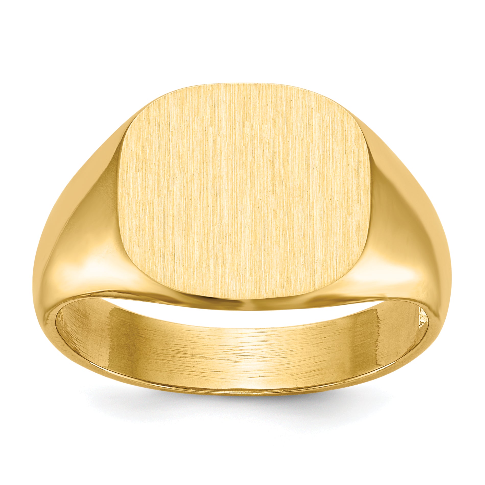 14k 13.5x12.0mm Open Back Mens Signet Ring