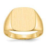 14k 13.5x15.0mm Closed Back Mens Signet Ring