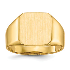 14k 12.5x13.0mm Open Back Mens Signet Ring